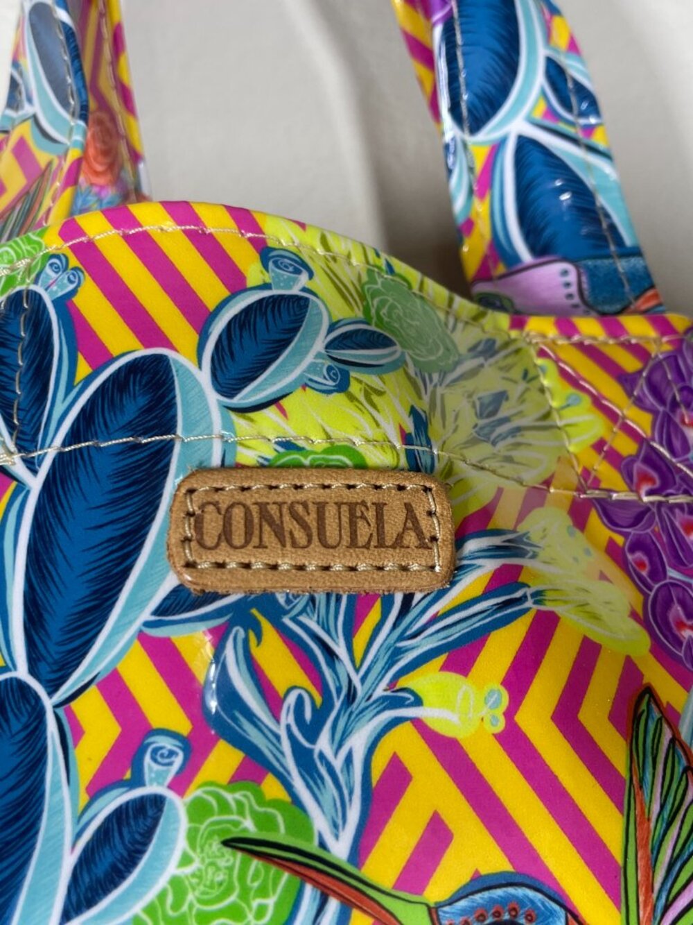 Consuela Hummingbird Grab N' Go Small Mini Tote Bag 8.5" x 9" Tropical Travel! - Picture 2 of 6
